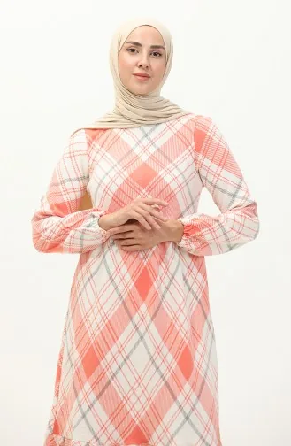 Robe à Motifs Carreaux 23K8827-04 Yavruağzı 23K8827-04