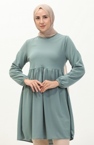 Shirred Tunic 7272-01 Unripe Almond Green 7272-01