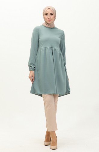 Shirred Tunic 7272-01 Unripe Almond Green 7272-01