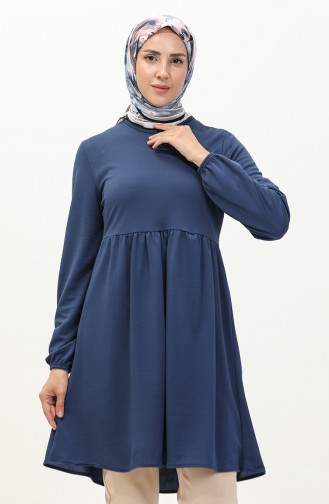 Shirred Tunic 7272-03 İndigo 7272-03