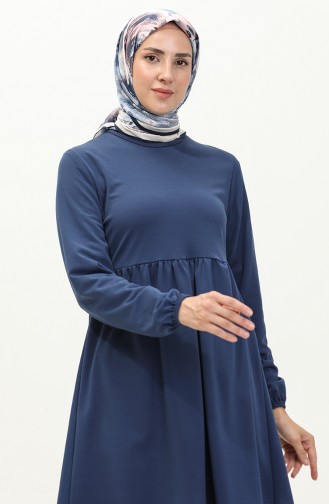 Shirred Tunic 7272-03 İndigo 7272-03