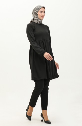 Shirred Tunic 7272-08 Black 7272-08