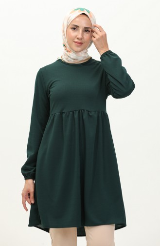 Shirred Tunic 7272-09 Emerald Green 7272-09