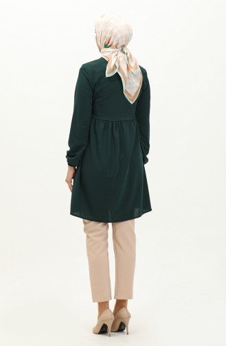 Shirred Tunic 7272-09 Emerald Green 7272-09