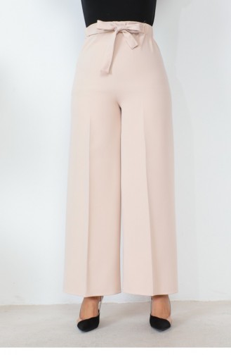 Broek Met Wijde Pijpen En Taille Beige 0658GLN.BEJ