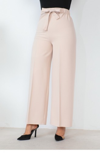 Broek Met Wijde Pijpen En Taille Beige 0658GLN.BEJ