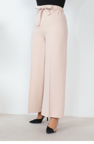 Broek Met Wijde Pijpen En Taille Beige 0658GLN.BEJ