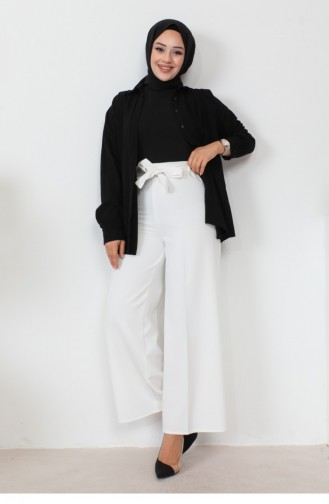 Broek Met Wijde Pijpen En Taille Wit 0658GLN.BYZ