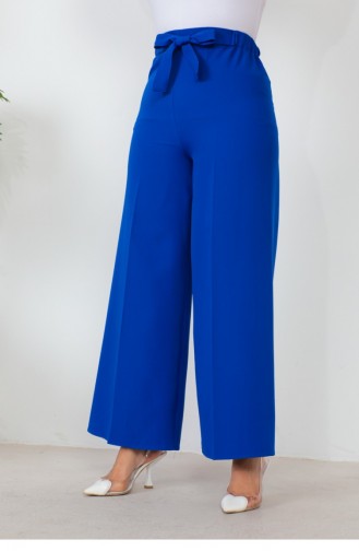 Pantalon Large Noué À La Taille Saks Blue 0658GLN.SKM