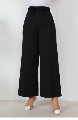 Broek Met Wijde Pijpen En Taille Vastgebonden Zwart 0658GLN.SYH