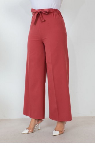 Taille Gebonden Wijde Pijpen Broek Kaneel 0658GLN.TRN
