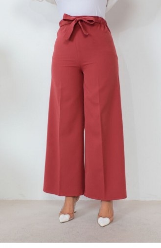 Taille Gebonden Wijde Pijpen Broek Kaneel 0658GLN.TRN