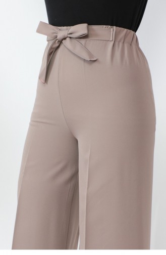 Taillengebundene Hose Mit Weitem Bein Nerzfarben 0658GLN.VZN