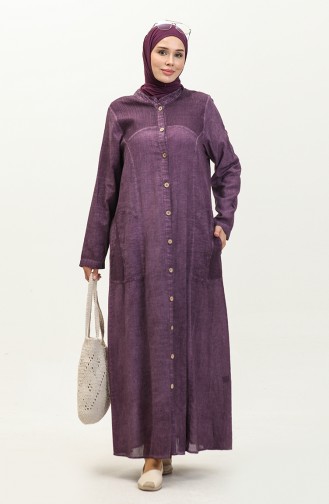 Şile Fabric Authentic Abaya 8590-05 Purple 8590-05
