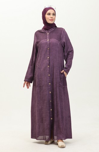 Abaya Authentique Tissu Şile 8590-05 Pourpre 8590-05