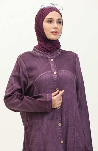 Şile Fabric Authentic Abaya 8590-05 Purple 8590-05