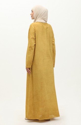 Şile Stoff Authentische Abaya 8590-06 Senf 8590-06