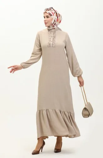 Rüschenkleid Aus Aerobin-Stoff 1006-04 Nerz 1006-04