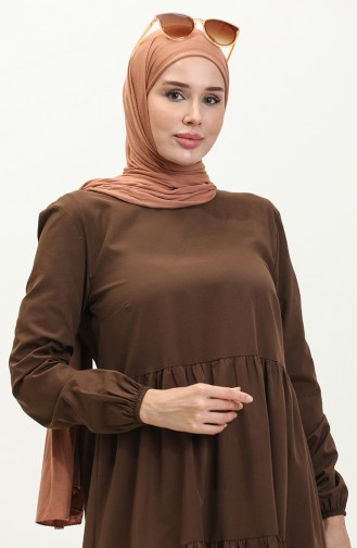 Gerafftes Kleid 1084-07 Braun 1084-07
