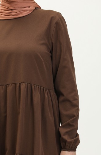 Gerafftes Kleid 1084-07 Braun 1084-07