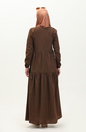 Gerafftes Kleid 1084-07 Braun 1084-07