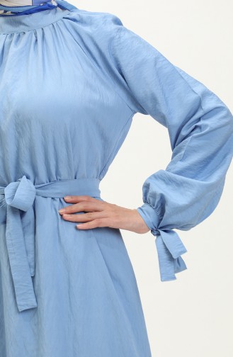 Tie Sleeve Belted Dress 0238-02 Blue 0238-02