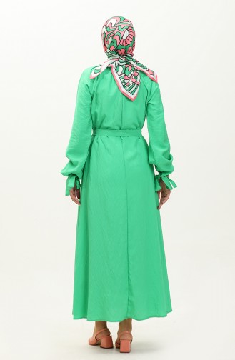 Tie Sleeve Belted Dress 0238-03 Green 0238-03