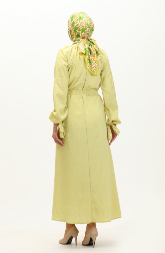 Tie Sleeve Belted Dress 0238-07 Yellow 0238-07