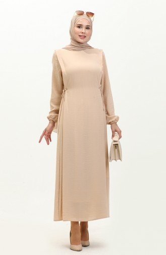 Side Lace Dress 1852-01 Beige 1852-01