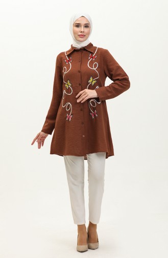 Tuniek Met Aerobin-stofpatroon 0221-01 Bruin 0221-01
