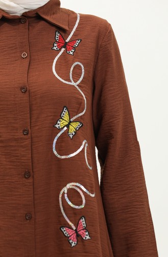 Tuniek Met Aerobin-stofpatroon 0221-01 Bruin 0221-01
