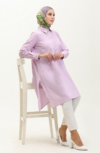 Hidden Button Slit Tunic 6478-18 Lilac 6478-18