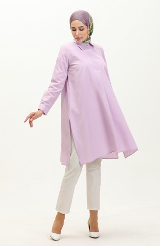 Hidden Button Slit Tunic 6478-18 Lilac 6478-18