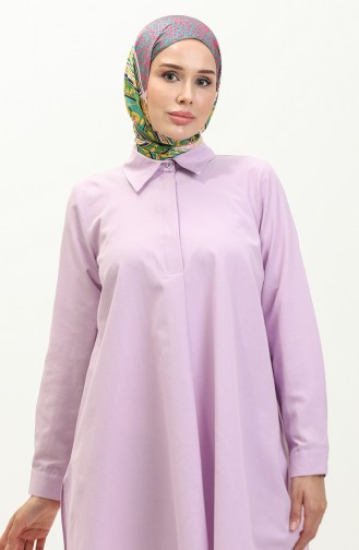 Hidden Button Slit Tunic 6478-18 Lilac 6478-18