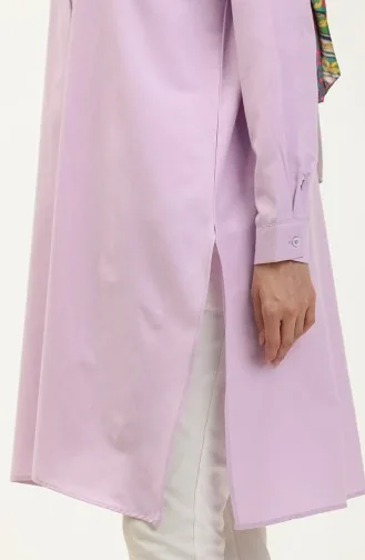 Hidden Button Slit Tunic 6478-18 Lilac 6478-18
