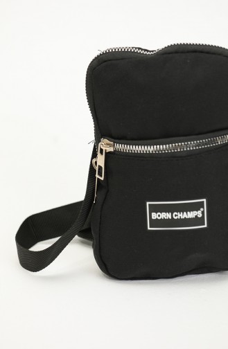 Bayan Born Champs Yazılı Mini Omuz Çantası 5027-01 Siyah