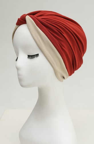 Turban Pret-a-Porter Couleur brique 1155-01