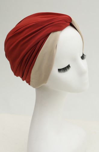 Turban Pret-a-Porter Couleur brique 1155-01