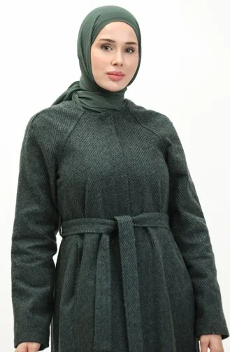 Vivezza Manteau Doublure Estampé à Chevrons 6991-03 Khaki 6991-03
