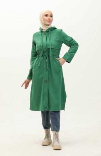 Hooded Shirred Waist Cape 0163-04 Green 0163-04