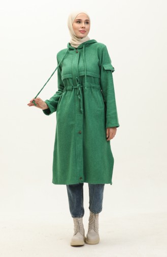 Hooded Shirred Waist Cape 0163-04 Green 0163-04