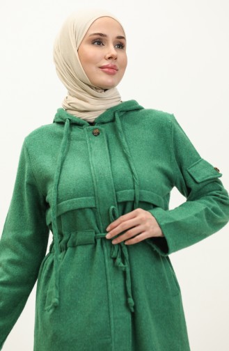 Hooded Shirred Waist Cape 0163-04 Green 0163-04