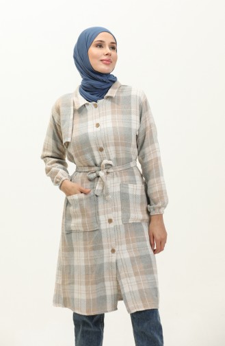 Karierte Holzfäller-Tunika 0164-02 Beige 0164-02