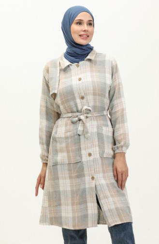 Karierte Holzfäller-Tunika 0164-02 Beige 0164-02