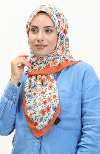 Desenli Soft Eşarp 2031-04 Oranj Mercan