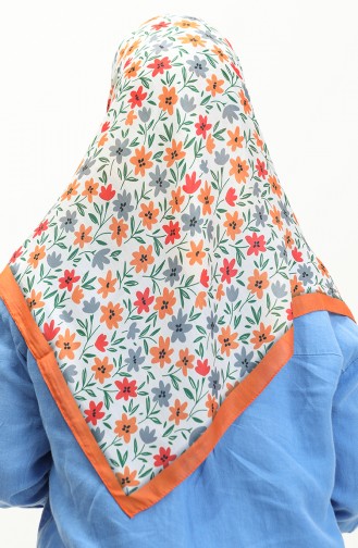 Desenli Soft Eşarp 2031-04 Oranj Mercan