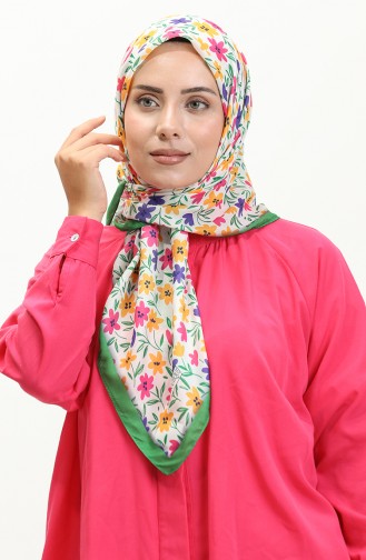 Desenli Soft Eşarp 2031-11 Yeşil Sarı