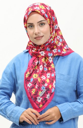 Patterned Soft Scarf 2031-13 Fuchsia Yellow 2031-13