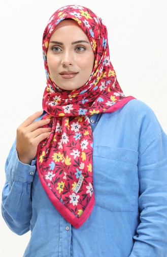 Patterned Soft Scarf 2031-13 Fuchsia Yellow 2031-13