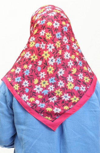 Patterned Soft Scarf 2031-13 Fuchsia Yellow 2031-13